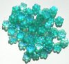 50 3x8mm Matte Turquoise AB Cupped Flower Beads